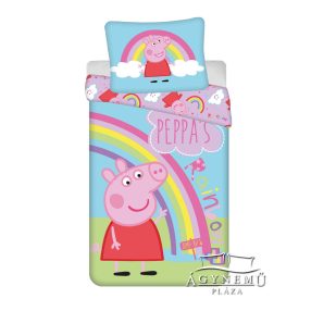   Peppa Malac mintázatú ágyneműhuzat garnitúra 2 részes 140x200 cm ágynemű garnitúra