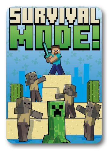 Minecraft, Survival Mode 100x140 cm mikroplüss polár pléd