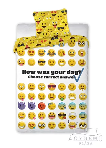 Smiley, Emoji Ágyneműhuzat garnitúra, 140x200 cm, 70x90 cm