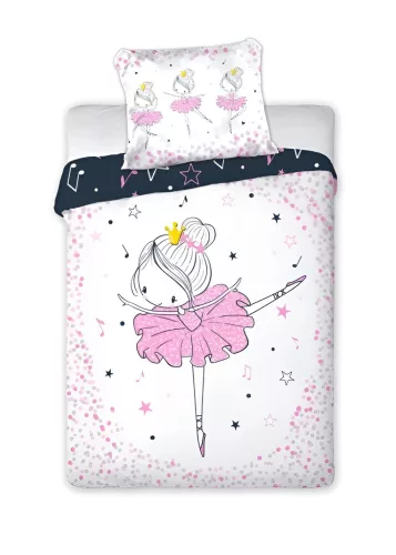 Gyerek ágynemű, ovis ágynemű garnitúra, 100x135 cm ovis ágyneműhuzat, pink Balerina