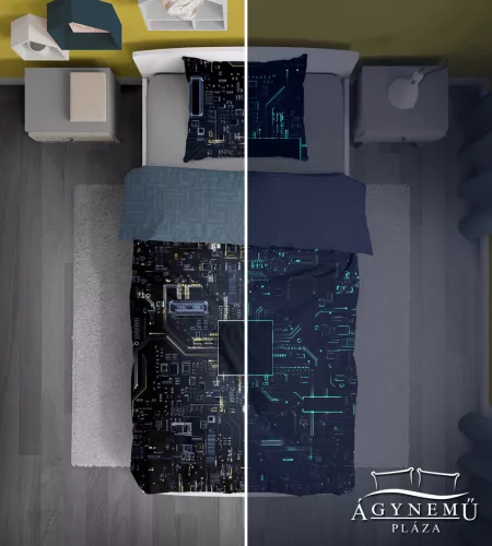Világító Gamer Processzor Ágyneműhuzat garnitúra, 140x200 cm, 70x90 cm