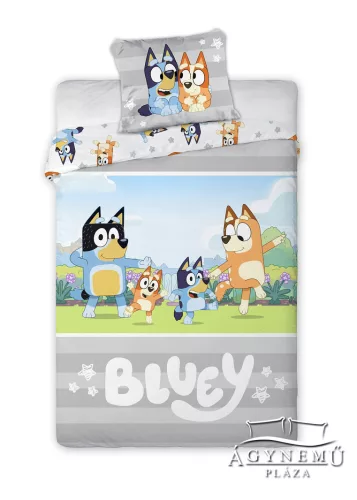 Bluey és családja pamut gyerek ágyneműhuzat garnitúra – 100x135 cm
