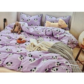   Gyerek ágynemű, ovis ágynemű garnitúra, 100x140 cm ovis ágyneműhuzat, lila Pandás