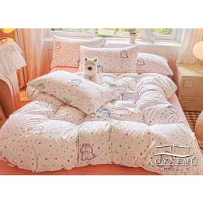   Gyerek ágynemű, ovis ágynemű garnitúra, 100x140 cm ovis ágyneműhuzat, krém Kutyás