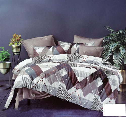3 részes ágyneműhuzat garnitúra, ágyneműhuzat szett, szürke Absztrakt csíkos ágynemű
