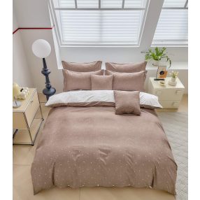   3 részes ágyneműhuzat garnitúra, ágyneműhuzat szett, barna kis Pöttyös ágynemű