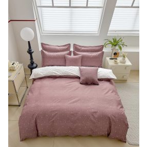   3 részes ágyneműhuzat garnitúra, ágyneműhuzat szett, pasztell piros kis Pöttyös ágynemű