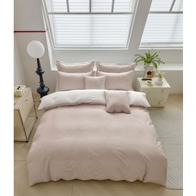   3 részes ágyneműhuzat garnitúra, ágyneműhuzat szett, világosbarna kis Pöttyös ágynemű