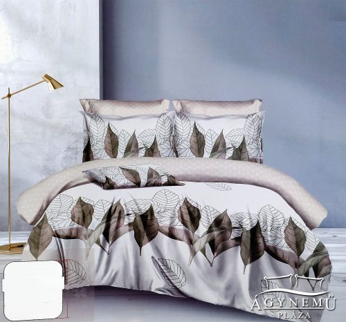3 részes ágyneműhuzat garnitúra, ágyneműhuzat szett, pamut ágynemű, Szürke falevél ágynemű