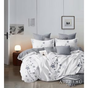   3 részes ágyneműhuzat garnitúra, ágyneműhuzat szett, világosszürke Csillagos ágynemű