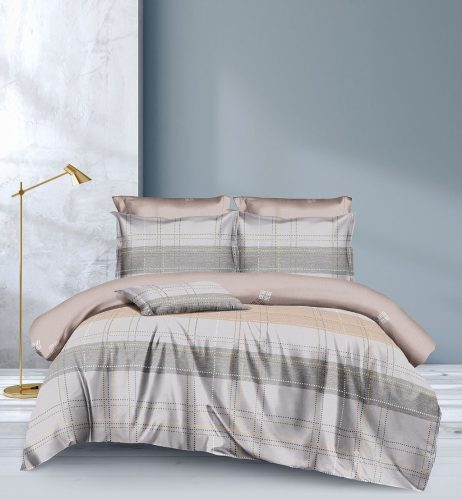 3 részes ágyneműhuzat garnitúra, ágyneműhuzat szett, Barna csíkos ágynemű