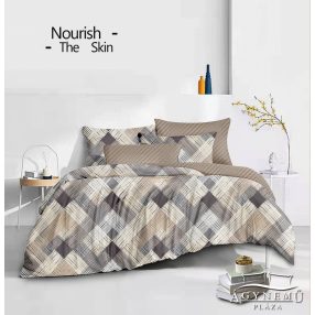   3 részes ágyneműhuzat garnitúra, ágyneműhuzat szett, Szürke absztrakt csíkos ágynemű