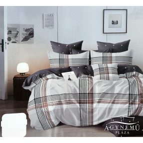   3 részes ágyneműhuzat garnitúra, ágyneműhuzat szett, pamut ágynemű, szürke Absztrakt csíkos ágynemű