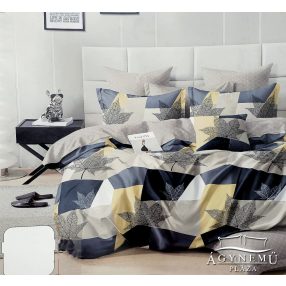   3 részes ágyneműhuzat garnitúra, ágyneműhuzat szett, pamut ágynemű, kék Absztrakt csíkos ágynemű