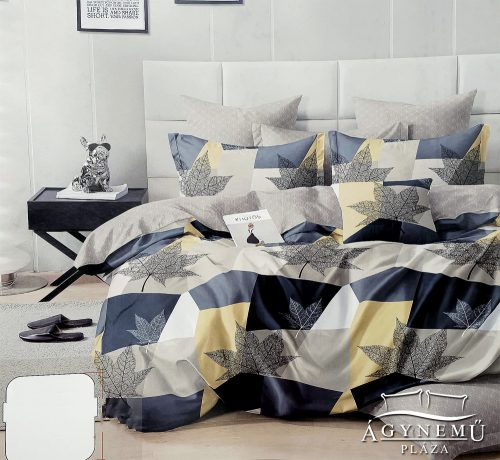 3 részes ágyneműhuzat garnitúra, ágyneműhuzat szett, pamut ágynemű, kék Absztrakt csíkos ágynemű