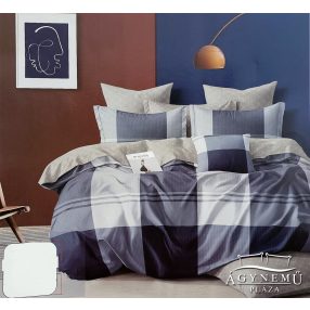   3 részes ágyneműhuzat garnitúra, ágyneműhuzat szett, pamut ágynemű, kék Absztrakt csíkos ágynemű