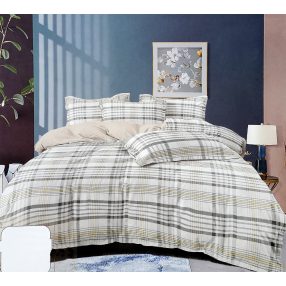   3 részes ágyneműhuzat garnitúra, ágyneműhuzat szett, szürke Csíkos ágynemű