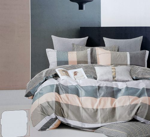 3 részes ágyneműhuzat garnitúra, ágyneműhuzat szett, pasztell Csíkos ágynemű