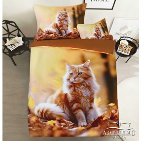   3 részes Cicás ágyneműhuzat garnitúra, vörös Cica ágynemű