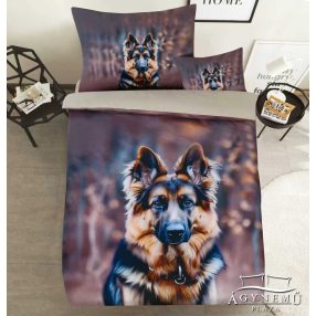  3 részes kutyás ágyneműhuzat garnitúra, szürke Németjuhász ágynemű