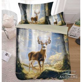   3 részes vadállatos ágyneműhuzat garnitúra, figyelő Szarvas ágynemű
