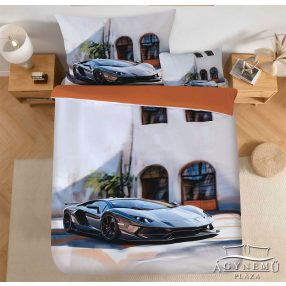   Autós ágyneműhuzat garnitúra, 3 részes ágynemű garnitúra, Fekete sportautó