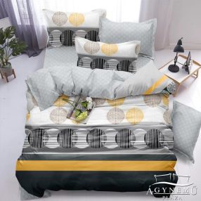   3 részes ágyneműhuzat garnitúra, ágyneműhuzat szett, pamut ágynemű Szürke csíkos ágynemű