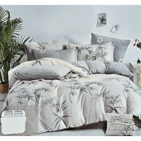   3 részes ágyneműhuzat garnitúra, ágyneműhuzat szett, pamut ágynemű, Szürke virágos ágynemű