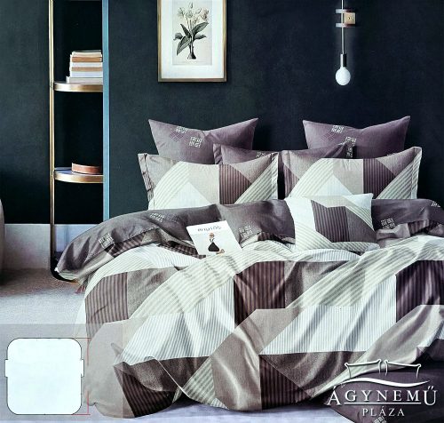 3 részes ágyneműhuzat garnitúra, ágyneműhuzat szett, pamut ágynemű, Barna absztrakt ágynemű