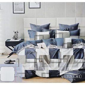   3 részes ágyneműhuzat garnitúra, ágyneműhuzat szett, pamut ágynemű, Fehér kockás ágynemű