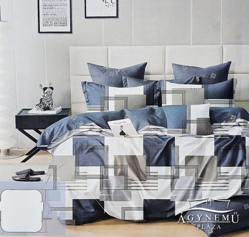 3 részes ágyneműhuzat garnitúra, ágyneműhuzat szett, pamut ágynemű, Fehér kockás ágynemű