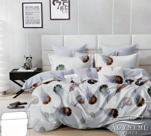 3 részes ágyneműhuzat garnitúra, ágyneműhuzat szett, pamut ágynemű, törtfehér Tollas ágynemű