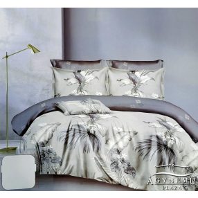   3 részes ágyneműhuzat garnitúra, ágyneműhuzat szett, pamut ágynemű, Szürke virágos ágynemű