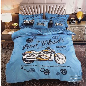   Motoros ágyneműhuzat garnitúra, 3 részes ágynemű garnitúra, Kék Chopper