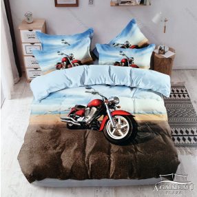   Motoros ágynemű garnitúra, 3 részes ágyneműhuzat garnitúra, Piros Chopper