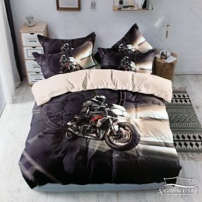   Motoros ágynemű garnitúra, 3 részes ágyneműhuzat garnitúra, fekete sportmotor