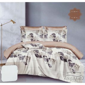   3 részes mikroplüss ágyneműhuzat garnitúra, Plüss ágynemű garnitúra szett, krém Virágos