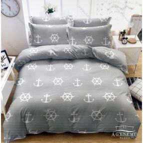   3 részes horgony ágynemű garnitúra, Anchor ágyneműhuzat garnitúra, szürke hajós