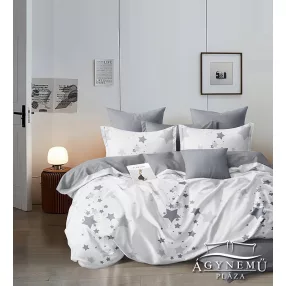   6 részes ágyneműhuzat garnitúra, 220x200 cm ágynemű garnitúra, világosszürke Csillagos ágynemű