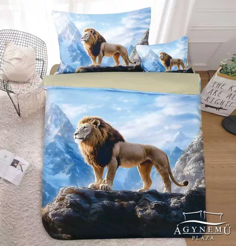 6 részes vadállatos ágyneműhuzat garnitúra, 220x200 cm, hegyi Oroszlán ágynemű