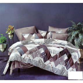   Ágyneműhuzat garnitúra, 7 részes ágynemű garnitúra szett, szürke Absztrakt csíkos ágynemű