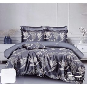   Ágyneműhuzat garnitúra, 7 részes ágynemű garnitúra szett, Kék virágos ágynemű