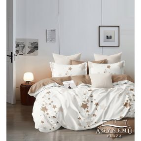   Ágyneműhuzat garnitúra, 7 részes ágynemű garnitúra szett, barna Csillagos ágynemű