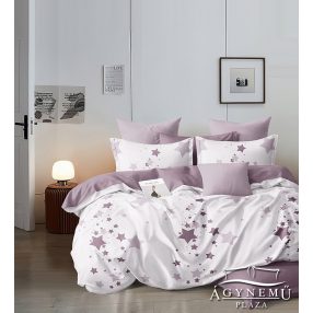   Ágyneműhuzat garnitúra, 7 részes ágynemű garnitúra szett, lila Csillagos ágynemű