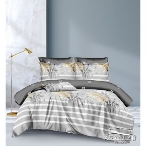   Ágyneműhuzat garnitúra, 7 részes ágynemű garnitúra szett, szürke Virágos ágynemű