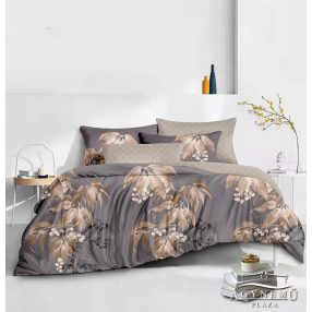   Ágyneműhuzat garnitúra, 7 részes ágynemű garnitúra szett, szürke Virágos ágynemű