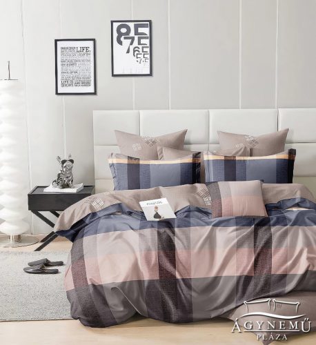 Ágyneműhuzat garnitúra, 7 részes ágynemű garnitúra szett, Kék csíkos ágynemű