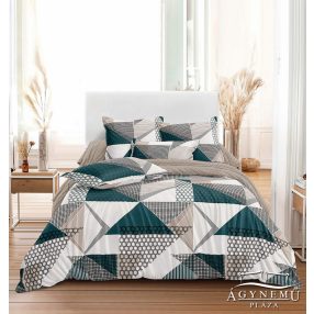   Ágyneműhuzat garnitúra, 7 részes ágynemű garnitúra szett, Zöld absztrakt ágynemű