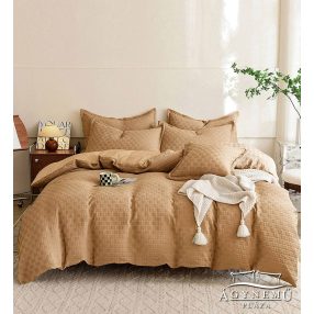   Nyomott mintás Ágyneműhuzat garnitúra, 7 részes, egyszínű Barna ágynemű