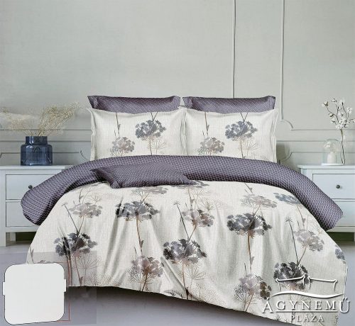 Ágyneműhuzat garnitúra, 7 részes ágynemű garnitúra szett, szürke Virágos ágynemű